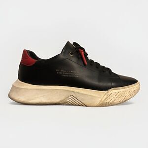 $579 Men’s Giuliano Galiano Nemesis Black Red Leather Sneakers Size IT 44 US 11